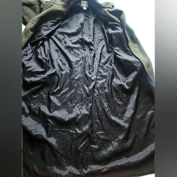 Vintage Spiegel Olive Double-Breasted Military Wool Trench Coat 16T - Picture 7 of 9